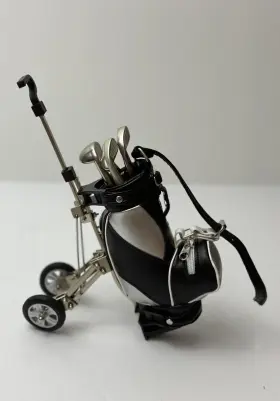 00231-f 10l0l Golf Bag Pen Holder With 2 Pieces Club Pens Set Mini Desktop Gift Souvenir