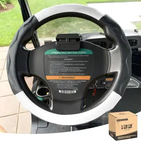 00539-b 10l0l 14 Inch Golf Cart Steering Wheel Cover For Club Car Black White