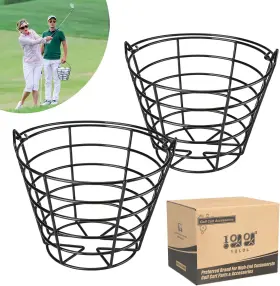 10l0l 313102937977 Golf Ball Bucket Metal Material Basket Container With Handle B
