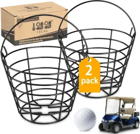 10l0l 313109857858 Metal Golf Ball Basket With Handle Holds 50 Balls 10l Size