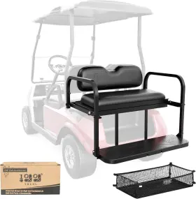 Acc-t001-b 10l0l Flip Golf Cart Back Seat For Club Car Ds All Years Easy Install Black Color