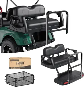 Acc-t002-d 10l0l Luxury Golf Cart Flip Rear Seat For Ezgo Txt 1995-up Military Grade Plastic