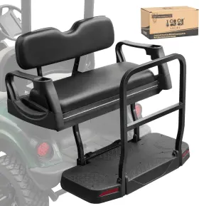 Acc-t002-e 10l0l Luxury Golf Cart Flip Rear Seat For Yamaha G29 2007-2016 Military Grade Black