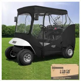 10l0l B083nw3w13 Golf Cart Black Enclosure Cover For 2 Passenger Ezgo Txt 4-sided Clear