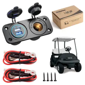 10l0l B08h53xsvy Golf Cart Cigarette Lighter Outlet Quick Charge 3.0 Dc 12v Input