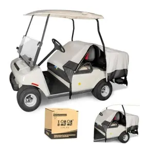 10l0l Direct 726084471832 Waterproof Golf Cart Seat Cover Protector For Yamaha Ezgo Beige Black