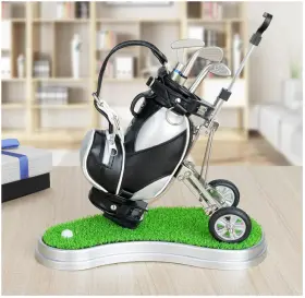 X000vhgigd 10l0l Golf Bag Pen Holder With 3 Pens Silver Black Desk Pencil