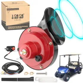 Y125-a 10l0l Upgrade Golf Cart 12 Volt Horn Kit Hand Steering Mount Button Red
