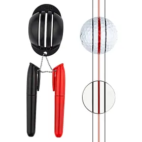 59golf 760311830068 Golf Ball Triple Line Marker Permanent Markers Red And Black Poker Chip