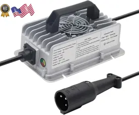 Abakoo 445012521557 Battery Charger 48v 10a For Club Car Golf Cart With 3 Pin Round Plug Free Ship
