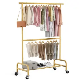 Hk25726-3 Abiglifty 2 Tier Clothing Rack For Closet Organization Garment Racks Han