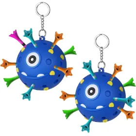 Acctolf 717967384073 Golf Tee Holder Ball 2pack Portable Tees Blue