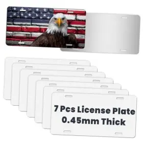 As005 Acesubli 7 Pcs Sublimation License Plate Blanks For Heat Transfer Vinyl 0.45mm