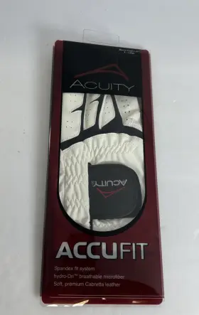 Acuity 822688521857 Accufit Mens Left X-large Golf Glove White Hydro-dri Cabretta Leather