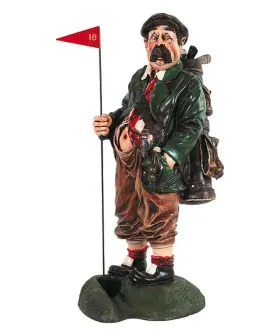 Afd Home 876225009124 40 Inch Golf Caddy Statue W Putting Hole Novelty Office Decor Collectible