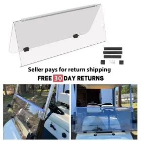 Ta0132 Aftermarket For Yamaha G14 G16 G19 Clear Pc Folding Windshield 1995-03 Golf Cart Part