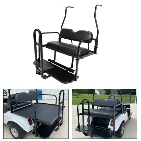 Ta0154 Aftermarket Rear Flip Seat Kit Back With Grab Bar For Club Car Ds 2000-2013 Golf Cart