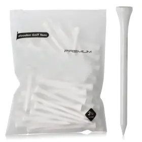 All Teed Up 676307392539 3- Inch Pro Wood Golf Tees 100 Count Resealable Bag Natural Sustaina