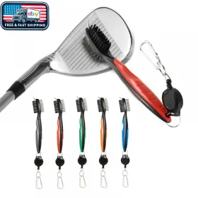 Amazing Fashion Decoration 313114169106 Golf Club Brush And Groove Cleaner Retractable Zip-line Aluminum Carabiner Tool