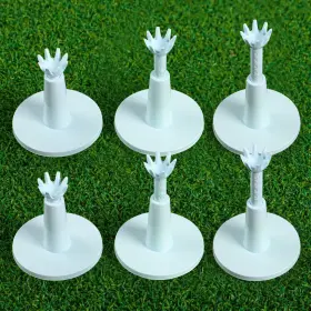 Amy Sport 054114219476 Golf Rubber Tee Adjustable Value 3 Or 6 Pack White-6