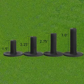 Amy Sport 730718076119 Golf Rubber Tees Driving Range Different Size 4 Pack Black Mixed Height