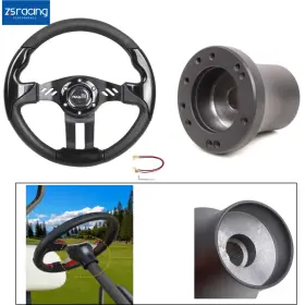 Stw033 Annx Qr025 For Club Car Ds 1984-up Black Hub Adapter 13inch Golf Cart Steering Wheel