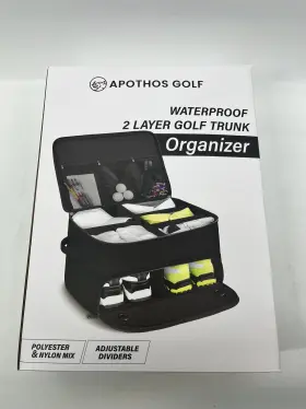 Apothos 860012411504 Golf Waterproof Trunk Organizer Shoes Clothes Storage Compartments
