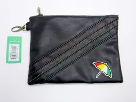 Arnold Palmer 037182685985 Prg Golf Vanto Vintage Genuine Black Leather Pouch Accessories Bag
