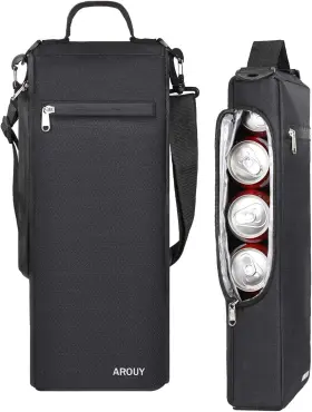 Arouy 710731018617 Golf Cooler Bag - Accessories For Men 6 Cans Black