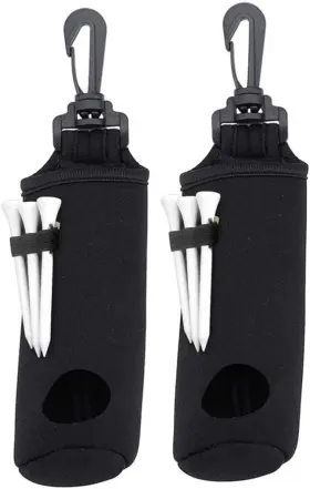 Asenver 791571620536 2 Pack Golf Ball Carry Bag Tee Holder Pouch With Light Black