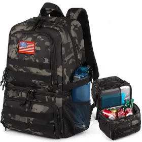 Lcb05-4 Atripack Tactical Double Deck Cooler Backpack For Men Large Lunch Camo Black