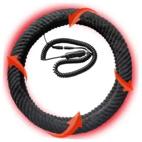 Zl3038-1 Autoline New Heated Steering Wheel Cover 12v Car Plug Universal Fit 14.5-15 Inch Anti