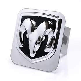 Automotive Gold 718544146008 Dodge Chrome Logo Trailer Hitch Cover Plug