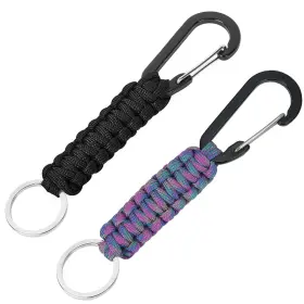 Awsmore 774388399963 2 Pieces Paracord Keychain With Carabiner Lanyard Clip For Keys Water Bottle