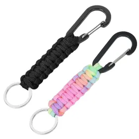 Awsmore 774388400027 2 Pieces Paracord Keychain With Carabiner Lanyard Clip For Keys Water Bottle