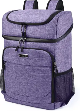 Baglher 676431678653 Lightweight Insulated Cooler Backpack - 30 Cans Style 1 Purple