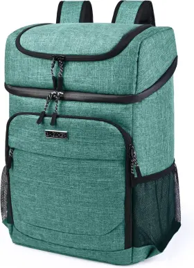 Baglher 676431678660 Cooler Backpack 30 Cans Lightweight Insulated Style 1 Green