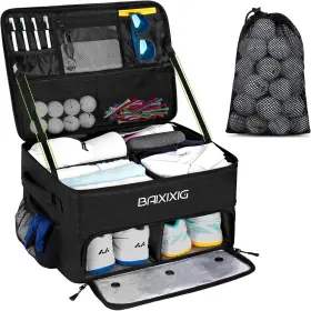 Baixixig 692624862579 Golf Trunk Organizer 2 Layer Waterproof Car Locker With Separate For