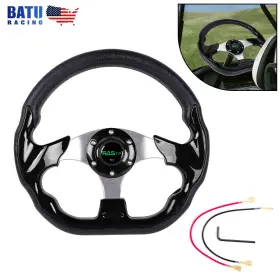 Stw031-full Batu Black 12.5in Golf Cart Steering Wheel For Ezgo/club Car/yamaha Parts Accessories