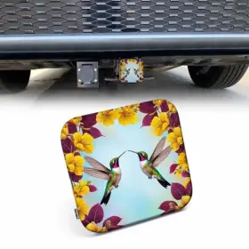 Hitch-c96-ys0234 Beabes Receiver Hitch Cover Blooming Flowers Birds 2 Inch X2 Hummingbirds
