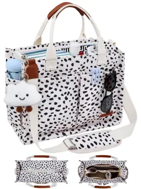 Bd6w24065nmc641us Besbesme Canvas Tote Bag For Women With Zipper And Compartments Large Work