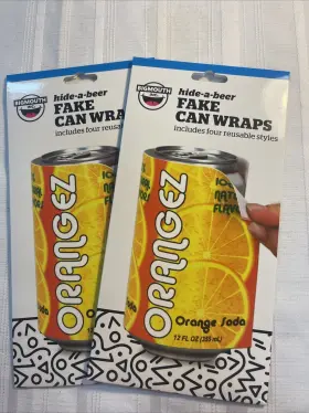 Bigmouth Inc. 718856153343 Lot Of 2 Hide A Beer Fake Can Wrappers 4 Reusable Styles Pkg