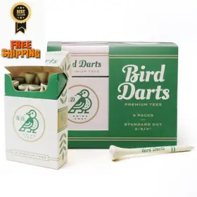 Bird Darts 860011152538 Premium Bamboo Golf Tees 4-packs Of 72 Units Pack 4 White
