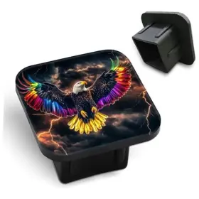 Thc-yagdh-b014 Bislasod Hitch Cover Fits For 2 Inch Bald Eagle With Rainbow Wing Towing
