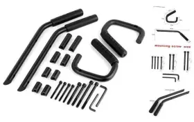 Bonatech 705495104300 Car Wild Boar Front Grab Handles Bar Rear Black Safety Handle