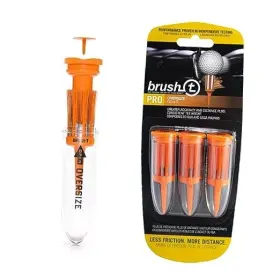 B1120 Bonfit America Inc Brush T Premium Plastic Golf Tees Orange Oversize 3-pack Size 2.4 Inch