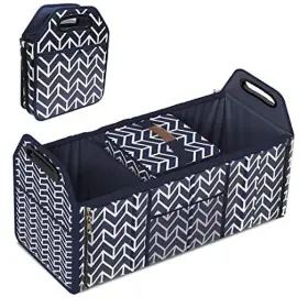 Bosen 778778279491 Trunk Organizer Foldable Car Storage Bag Portable Insulation Blue-3 Parts