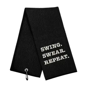 Botogift 706316871791 Funny Golf Towel Swing Swear Repeat Gifts For Men - Accessories F