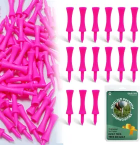 Brand Amy Sport 077063337756 Golf Tees Step Down Plastic Unbreakable 50 Pack 2 1/4 Inch In Pink
