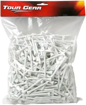 Brand Hireko 852674684150 Tour Gear Wood Golf Tees White Assorted Sizes 2-3/4 3-1/4 Inch